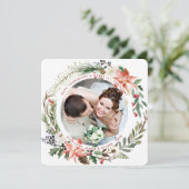 結婚と楽しいクリスマスの花輪 シーズンカード (スタンド正面)