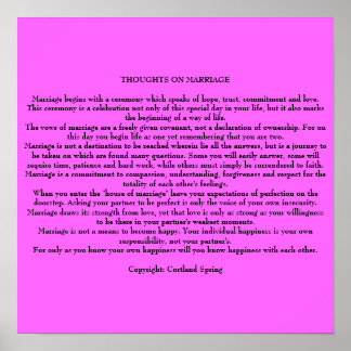結婚についての考え ポスター