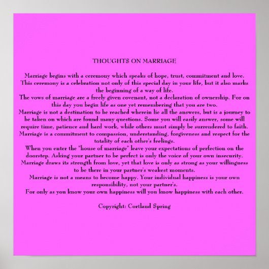 結婚についての考え ポスター (正面)