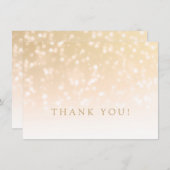 結婚に感謝の金ゴールド《写真》ぼけ味輝くライト ノートカード (正面/裏面)