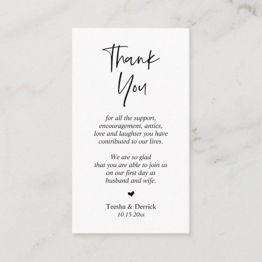 結婚に感謝モダンシンプルScript Enclosure エンクロージャーカード (正面)