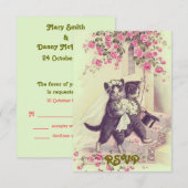 結婚ねこ RSVP 招待状 (正面/裏面)