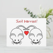 結婚ねずみ 白 案内状 (スタンド正面)