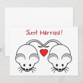 結婚ねずみ 白 案内状 (正面/裏面)