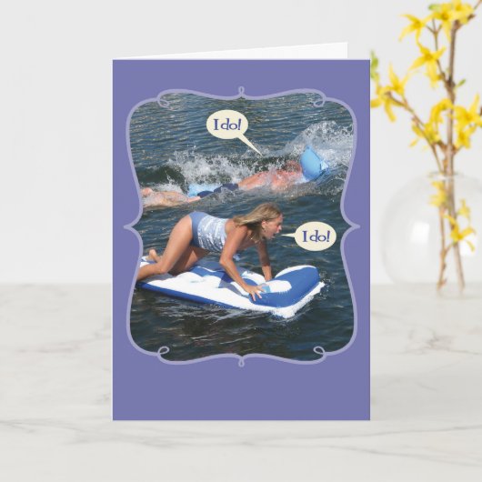 結婚のおもしろいおめでとう – 思い切って カード (黄色い花)