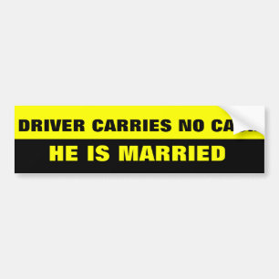 結婚のおもしろい冗談 バンパーステッカー