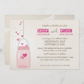 結婚のお洒落トレンディーメイスンの愛のハート 招待状 (正面/裏面)