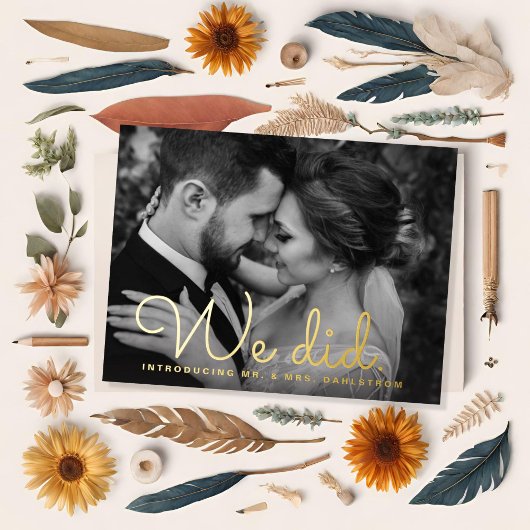 結婚のお知らせをしました 箔シーズンポストカード