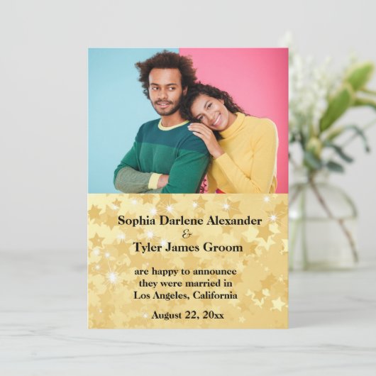 結婚のお知らせ写真カード 案内状 (スタンド正面)