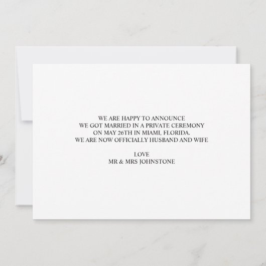 結婚のお知らせ 招待状 (裏面)