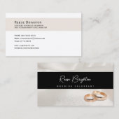 結婚のお祝いシンプルの黒とベージュ 名刺 (正面/裏面)