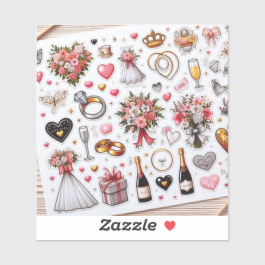 結婚のお祝いステッカーセット» シール (シート)