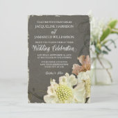 結婚のお祝いパイモダンーリー秋フローラ 招待状 (スタンド正面)