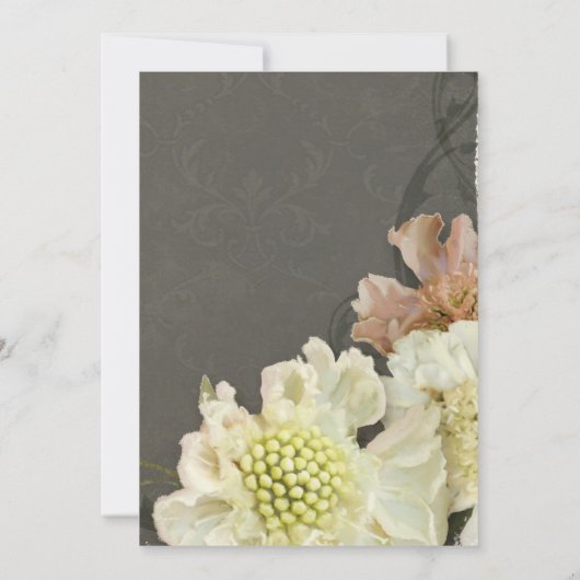 結婚のお祝いパイモダンーリー秋フローラ 招待状 (裏面)