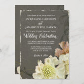 結婚のお祝いパイモダンーリー秋フローラ 招待状 (正面/裏面)