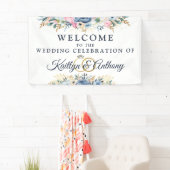 結婚のお祝い水の色フローラ歓迎 横断幕 (インサイチュ)