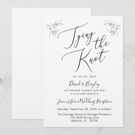 結婚のご案内 招待状 (正面/裏面)