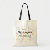 結婚のためのカラフルな紙吹雪の新婦付添人のトートバック トートバッグ (正面)