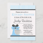 結婚のための青い台所ブライダルシャワーの招待 招待状 (正面)