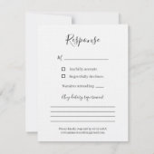 結婚のための黒の野生の花のハート 出欠カード (裏面)