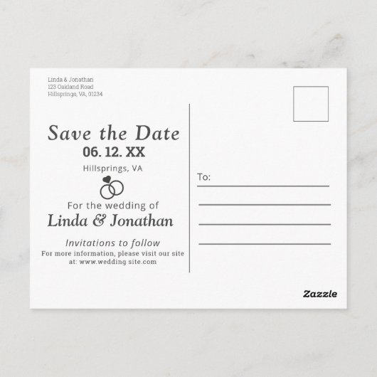 結婚のはがきを誰が取得しているか推測 ポストカード (裏面)