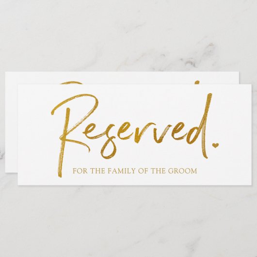 結婚のぶら下がった予約サインフェイク- Gold Foil (正面/裏面)