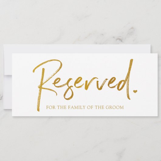 結婚のぶら下がった予約サインフェイク- Gold Foil (正面)