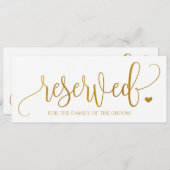 結婚のぶら下がった予約サインフェイク- Gold Foil 招待状 (正面/裏面)