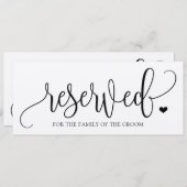 結婚のぶら下がった予約サイン – 素朴 Kraft Black (正面/裏面)