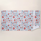 結婚のアイコンカスタム文字ビーチタオル ビーチタオル (正面)