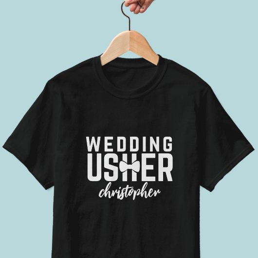 結婚のアッシャーパーソナライズされたブライダルパーティTシャツ Tシャツ