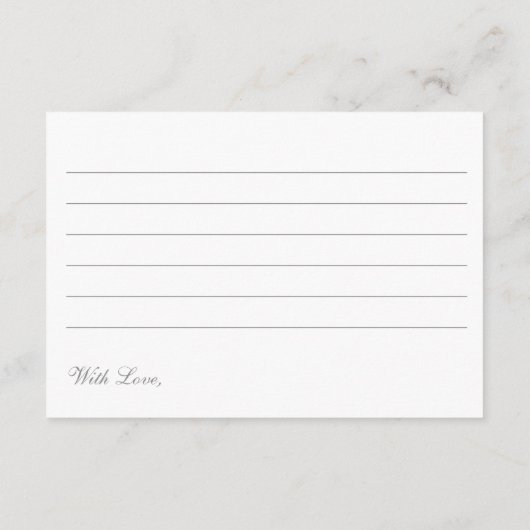 結婚のアドバイスカーエレガントド銀紙吹雪 アドバイスカード (裏面)