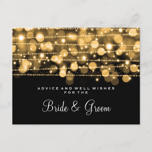結婚のアドバイスカードパーティーのキラキラ金ゴールド アドバイスカード (正面)