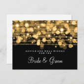結婚のアドバイスカードパーティーのキラキラ金ゴールド アドバイスカード (正面/裏面)