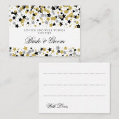 結婚のアドバイスカード金ゴールドグリッタースターズ紙吹雪 アドバイスカード (正面/裏面)