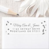結婚のアドレス銀のフェイクグリッター紙吹雪白 ラベル (インサイチュ)