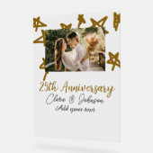 結婚のアニバーサリーの名前の年の画像金ゴールド星 アクリルサイン (傾斜)