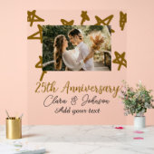 結婚のアニバーサリーの名前の年の画像金ゴールド星 アクリルサイン (ウェディング)