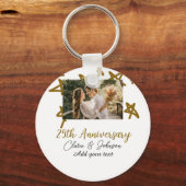 結婚のアニバーサリーの名前の年の画像金ゴールド星 キーホルダー (正面)