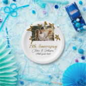 結婚のアニバーサリーの名前の年の画像金ゴールド星 ペーパープレート (パーティー)