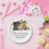 結婚のアニバーサリーの名前の年の画像金ゴールド星 ペーパープレート (パーティー)