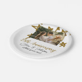 結婚のアニバーサリーの名前の年の画像金ゴールド星 ペーパープレート (アングル)