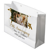 結婚のアニバーサリーの名前の年の画像金ゴールド星 ラージペーパーバッグ (正面アングル)