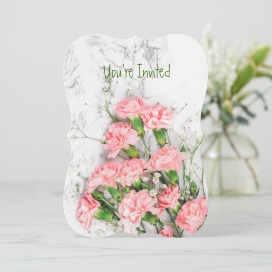 結婚のアニバーサリーカーネーションの庭の花の招待客 招待状 (スタンド正面)