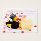 結婚のアヒルのバラの花びら紙吹雪 - Save the date (正面)