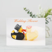 結婚のアヒル – ウェディングシャワー 招待状 (スタンド正面)
