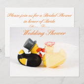 結婚のアヒル – ウェディングシャワー 招待状 (正面/裏面)