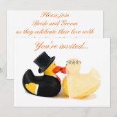 結婚のアヒル 3 - ウェディングインビテーション 招待状 (正面/裏面)