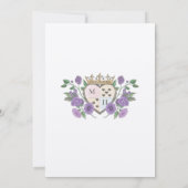 結婚のアリス、ワンダーランドチェシャーキャット&花模様 招待状 (裏面)