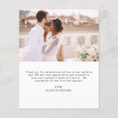 結婚のアーチありがとう写真ミニマルなロマンチック (裏面)